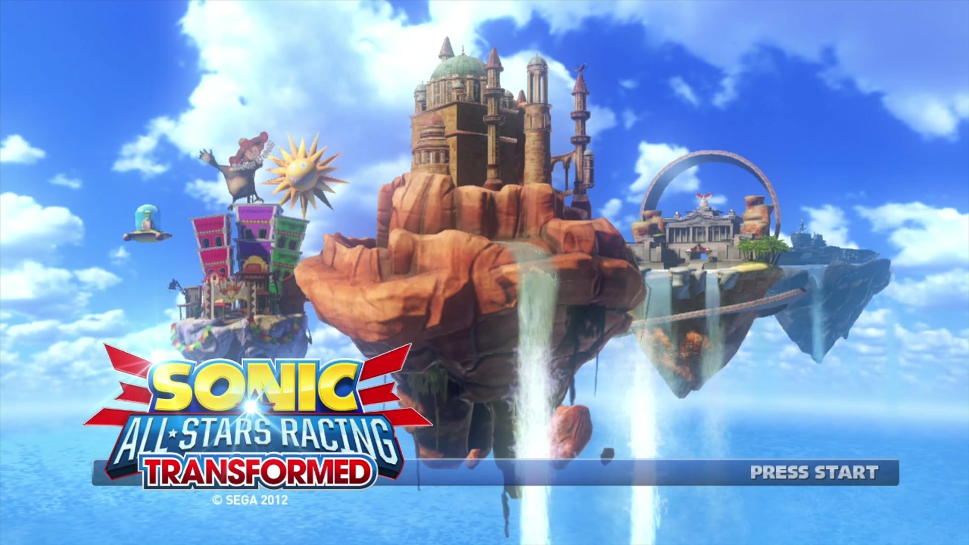 Sonic & All-Stars Racing Transformed title screen for Xbox 360